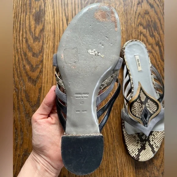 Miu Miu Snake Sandals - Picture 3 of 7